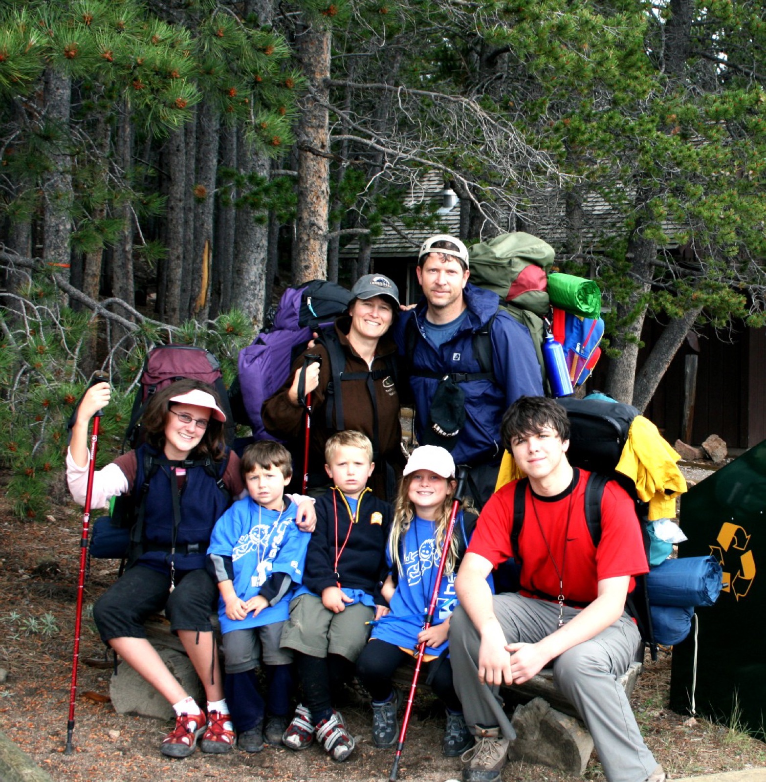 Emily hiking with her family