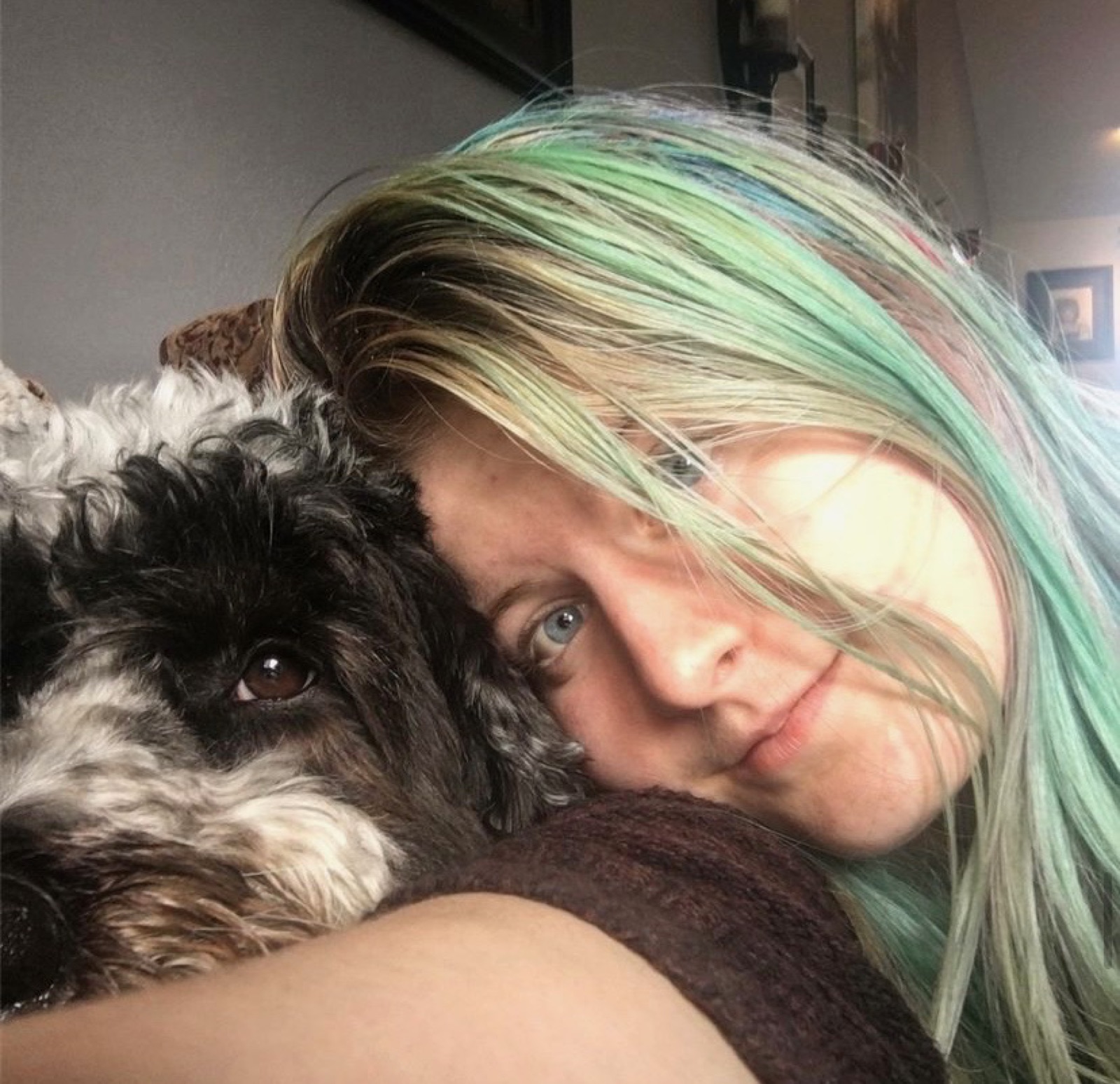 Emily with a dog